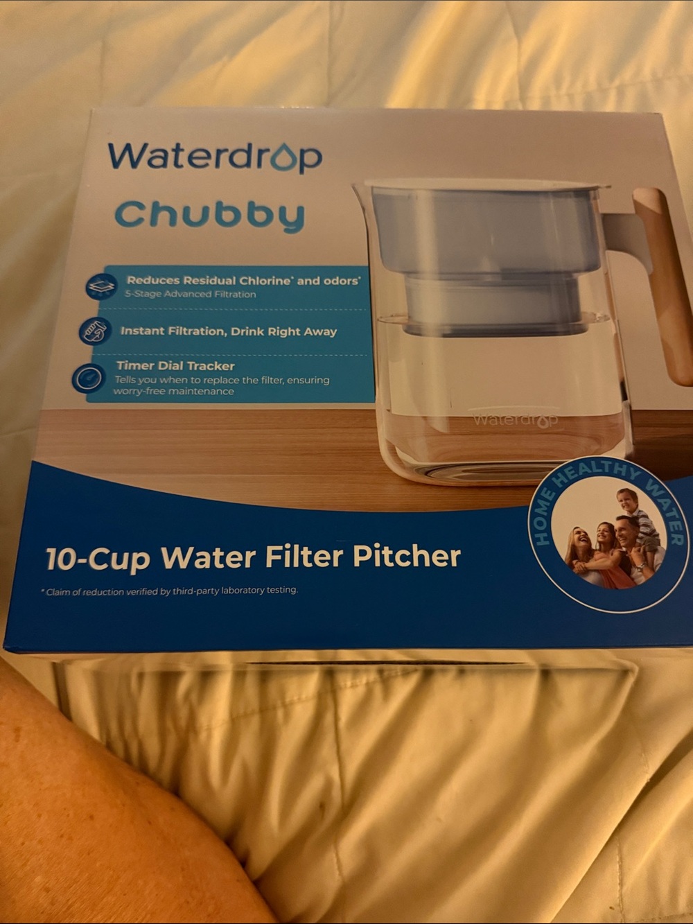 Waterdrop Chubby 10-Cup Water Filter Pitcher — White